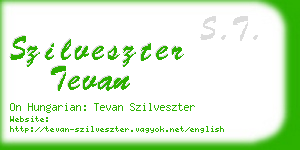 szilveszter tevan business card